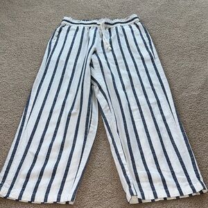 J. crew cropped linen blend pants
